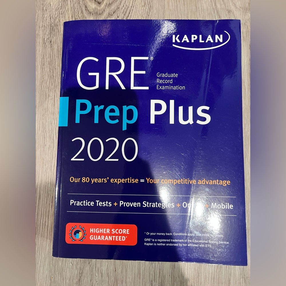 Kaplan GRE Prep Guide with Blue and Red Cover